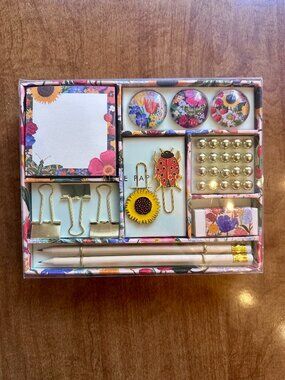 Rifle Paper Co Tackle Box Desk Set Blossom Floral Stationery Organizer NIB